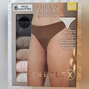 Reflex Thong 6-Pack, Size Small, New in Box, Earthy Tones